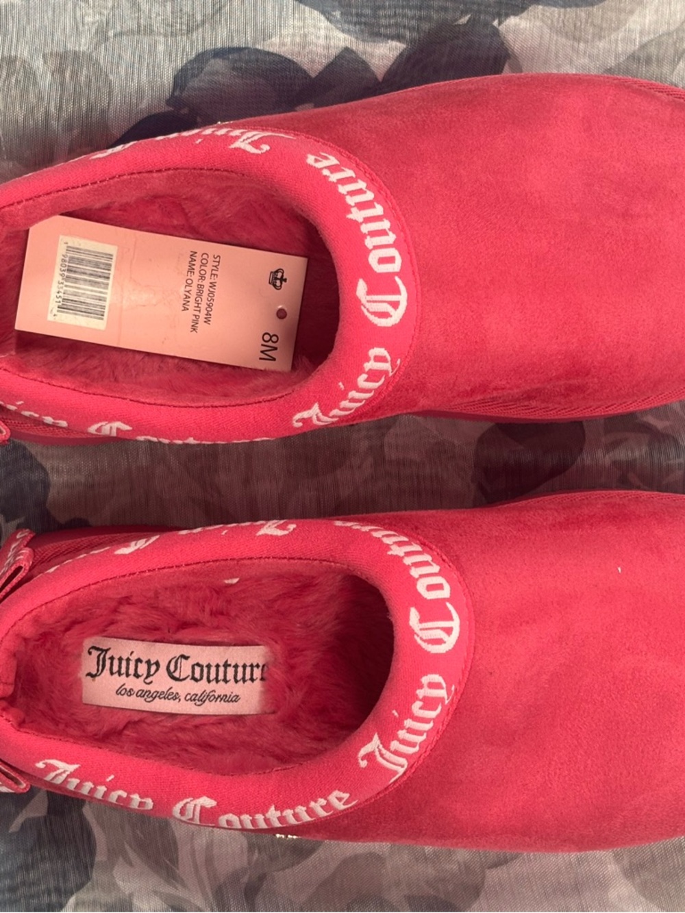 Juicy Couture Hot Pink Fuzzy Slip-On Mules - Picture 11 of 12